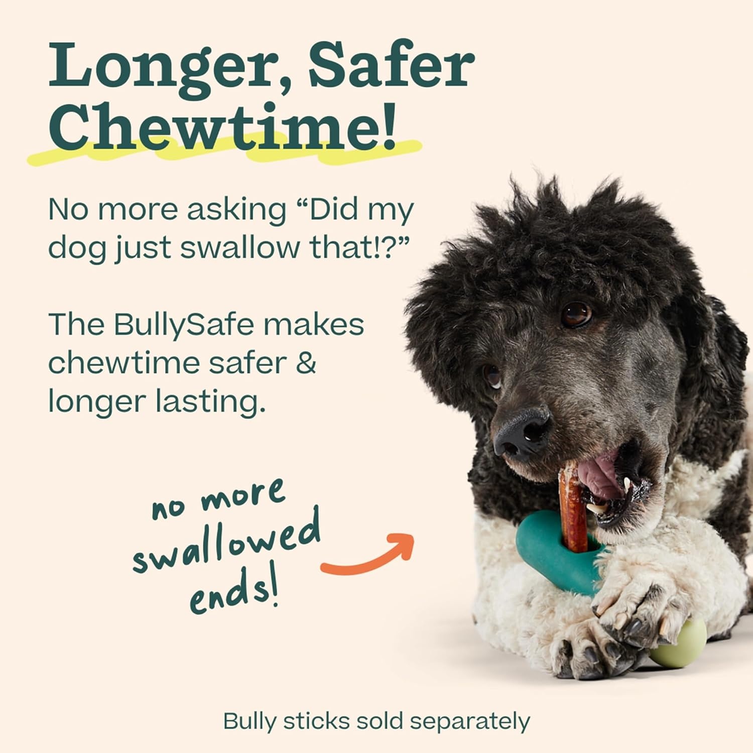 image:imageWOOF BullySafe Bully Stick Holder Durable Dog Chew Holder for Safe LongLasting Play Easy to Clean No More Swallowed Ends for Dogs 10 lbs