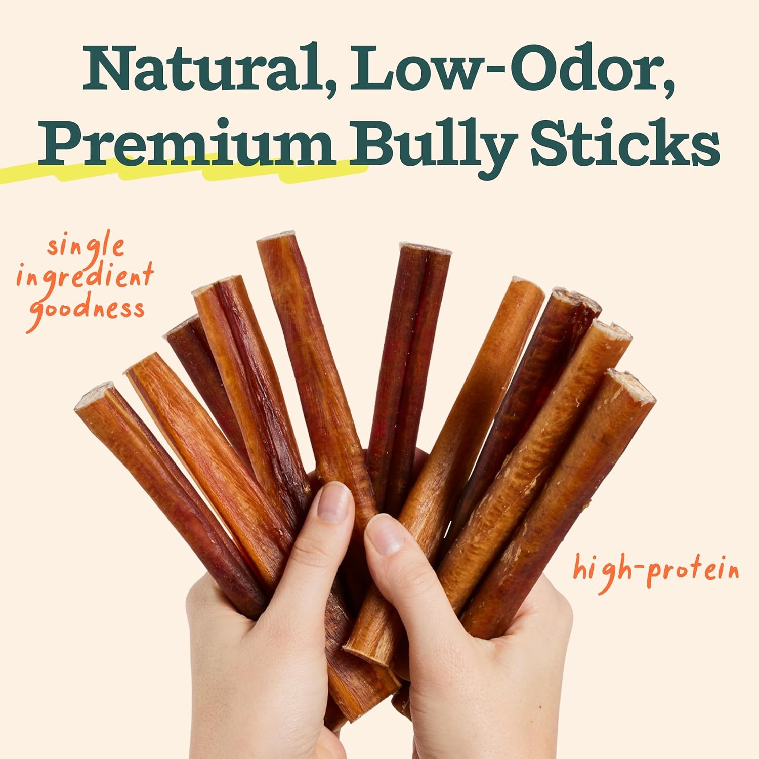 image:imageWOOF BullySafe and Bully Sticks Nutritious Chew Sticks for Dogs and Bully Stick Holder for Safe LongLasting Play No More Swallowed Ends 6 Sticks 5 Pack5 Count Pack of 1