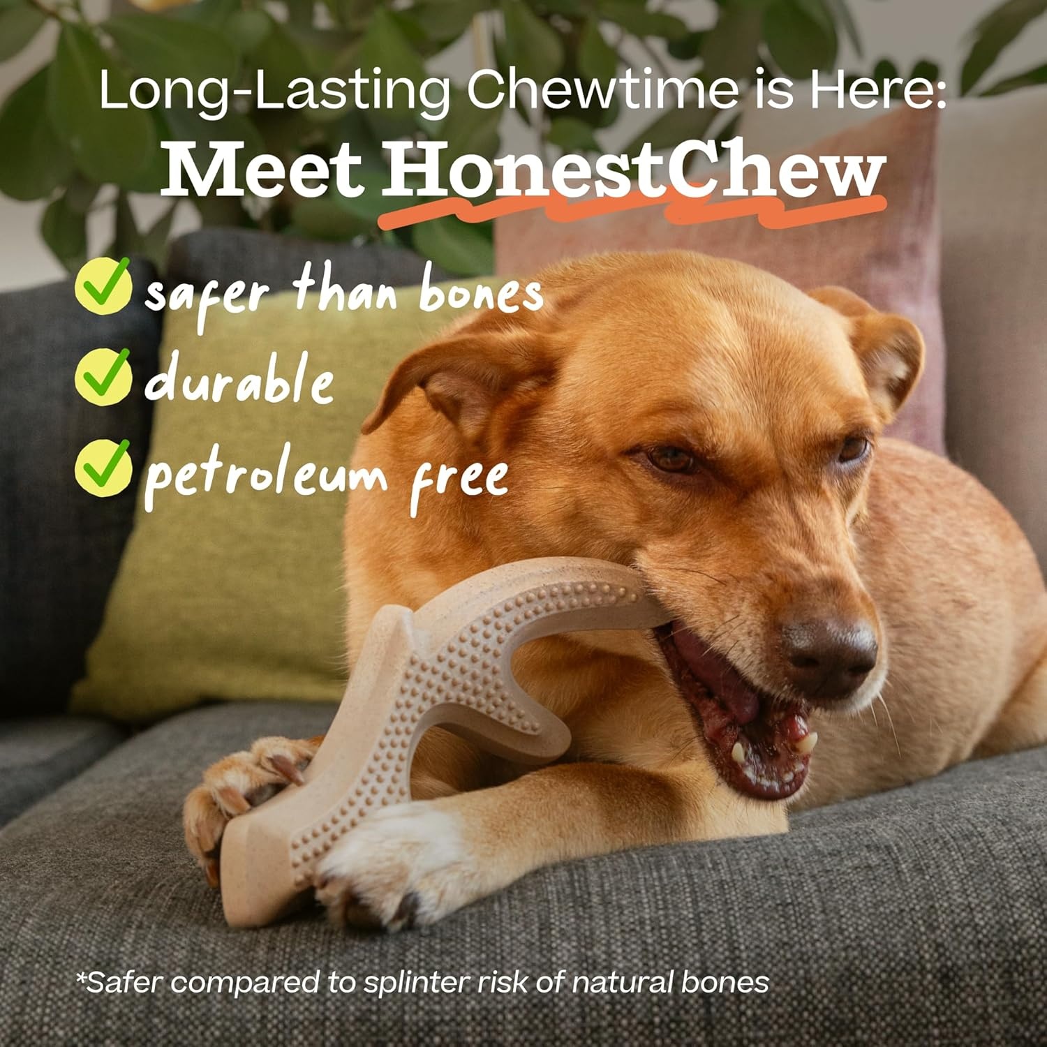 image:imageWOOF HonestChew Dog Toy Duo Durable Dog Chews Made with PlantBased Ingredients SplinterResistant Safer Than Dog Bones with HonestChew Antler and Infinity Gift for Dogs SmallDuo Pack