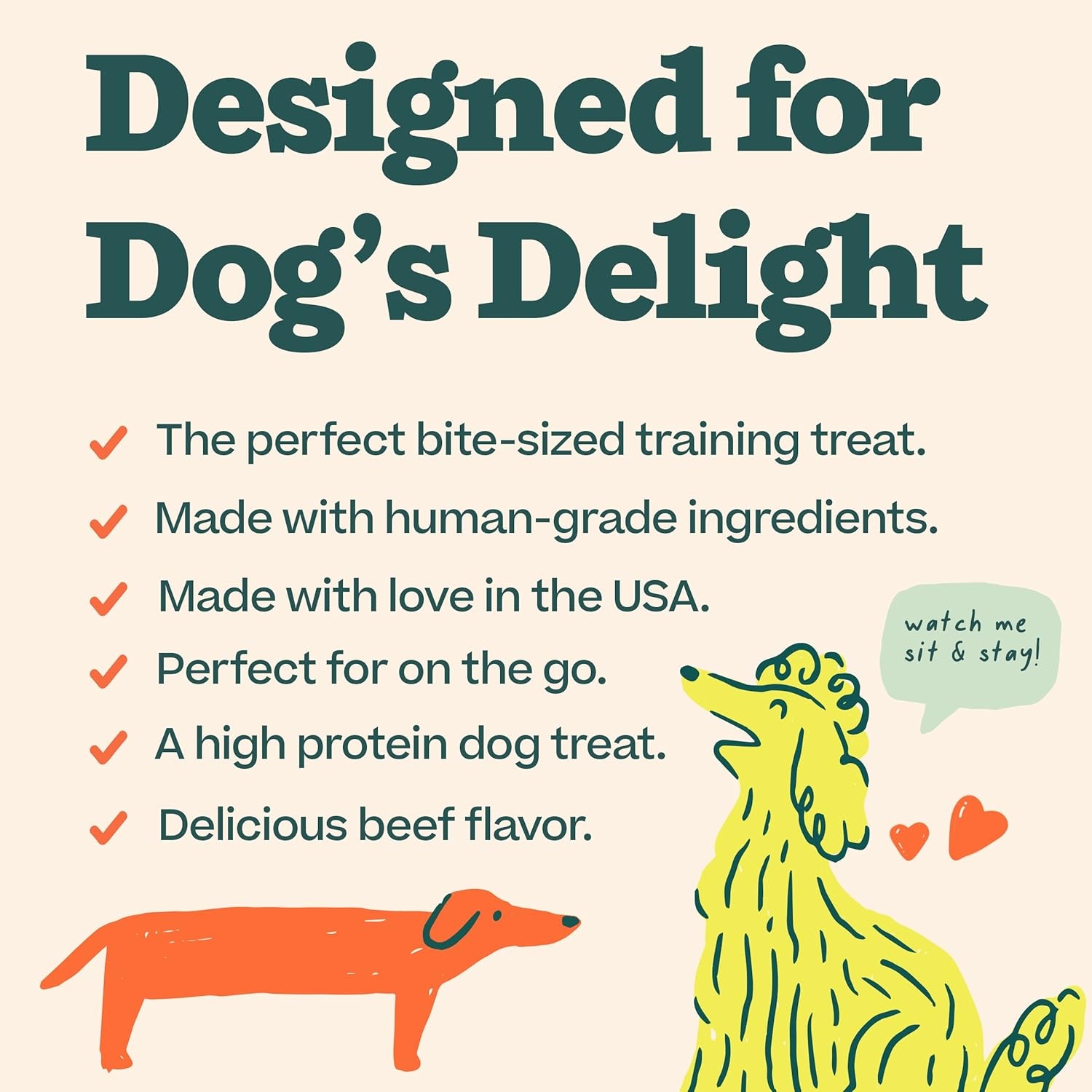 image:imageWOOF Love Nuggets Made in the USA Dog Treats for Training Jerky for Dogs BiteSized Beef Training Treats