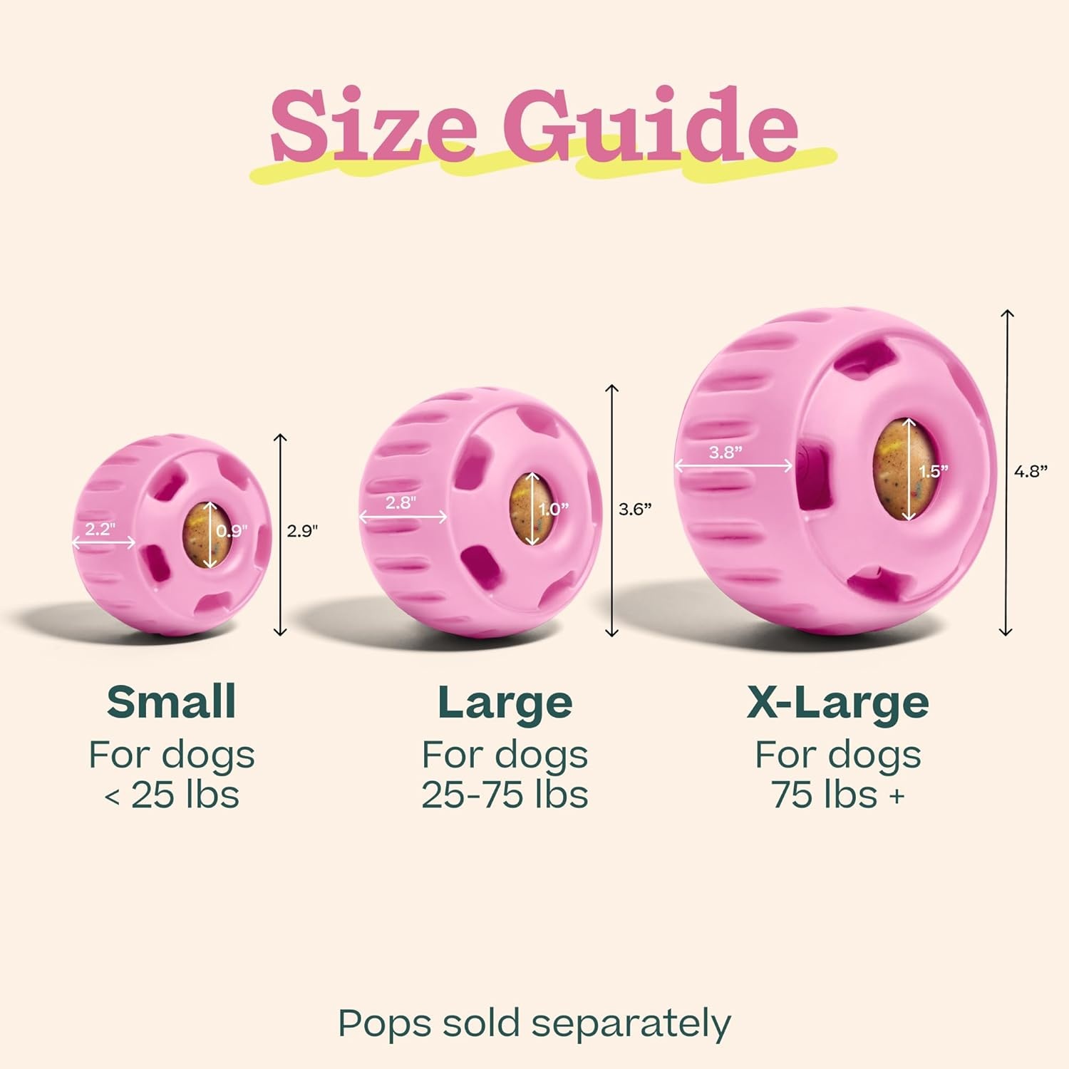 image:imageWOOF Pupsicle LongLasting Interactive Dog Ball Toy to Keep Your Pup Busy and Distracted Safe for Dogs LowMess Design Dog Toys for Small Dogs 1025 lbsPink