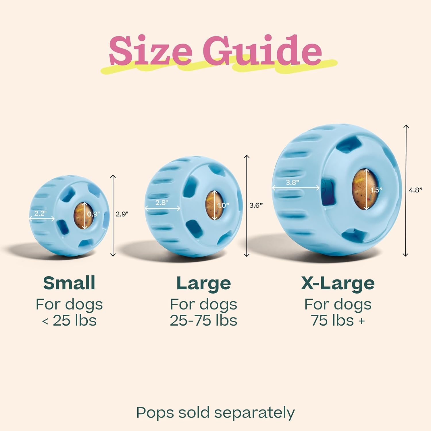 image:imageWOOF Pupsicle LongLasting Interactive Dog Ball Toy to Keep Your Pup Busy and Distracted Safe for Dogs LowMess Design Dog Toys for Small Dogs 1025 lbsBlue
