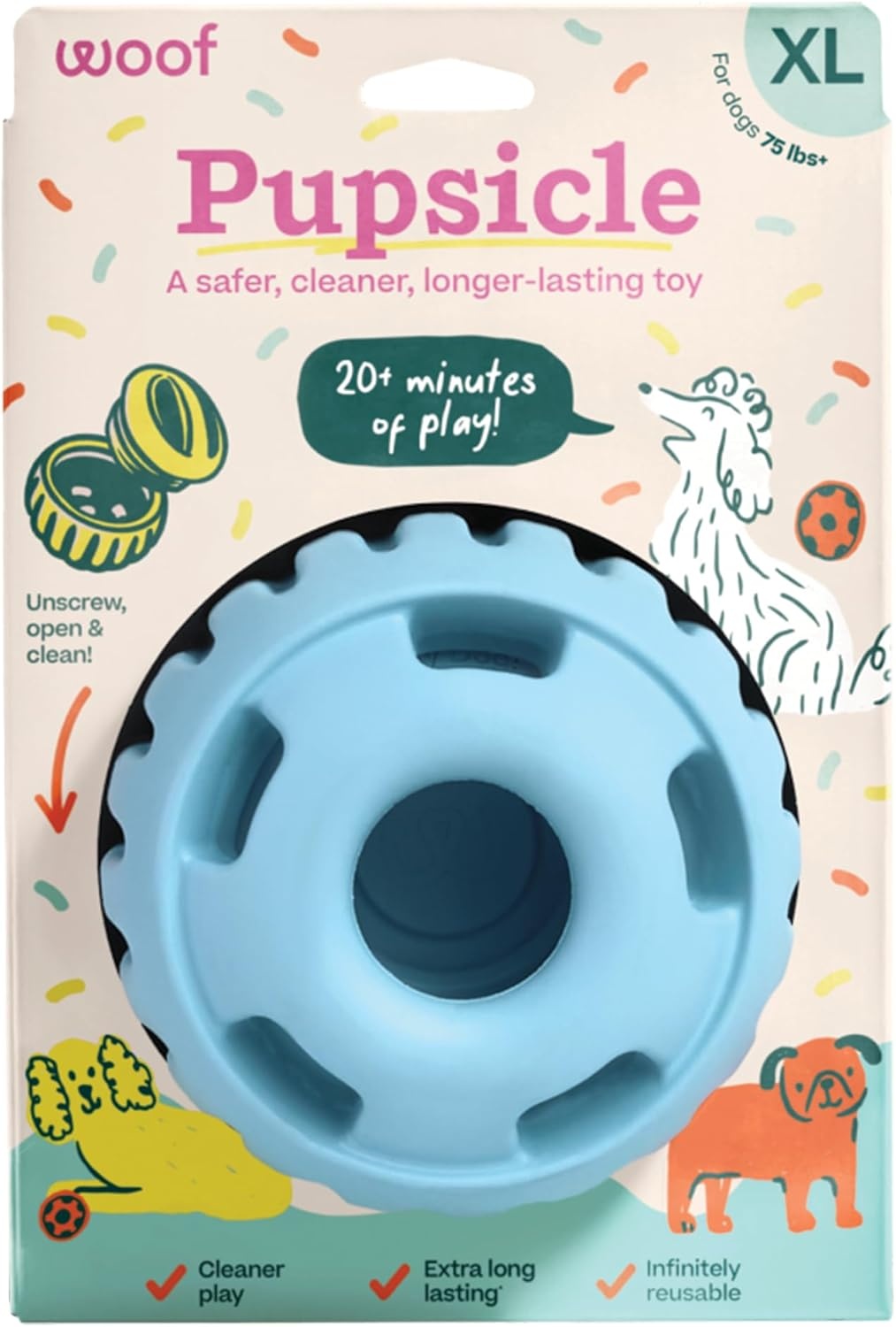 image:imageWOOF Pupsicle LongLasting Interactive Dog Ball Toy to Keep Your Pup Busy and Distracted Safe for Dogs LowMess Design Dog Toys for Small Dogs 1025 lbsBlue