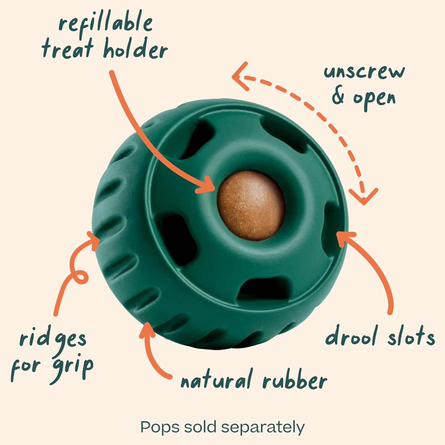 image:imageWOOF Pupsicle LongLasting Interactive Dog Ball Toy to Keep Your Pup Busy and Distracted Safe for Dogs LowMess Design Dog Toys for Small Dogs 1025 lbsGreen
