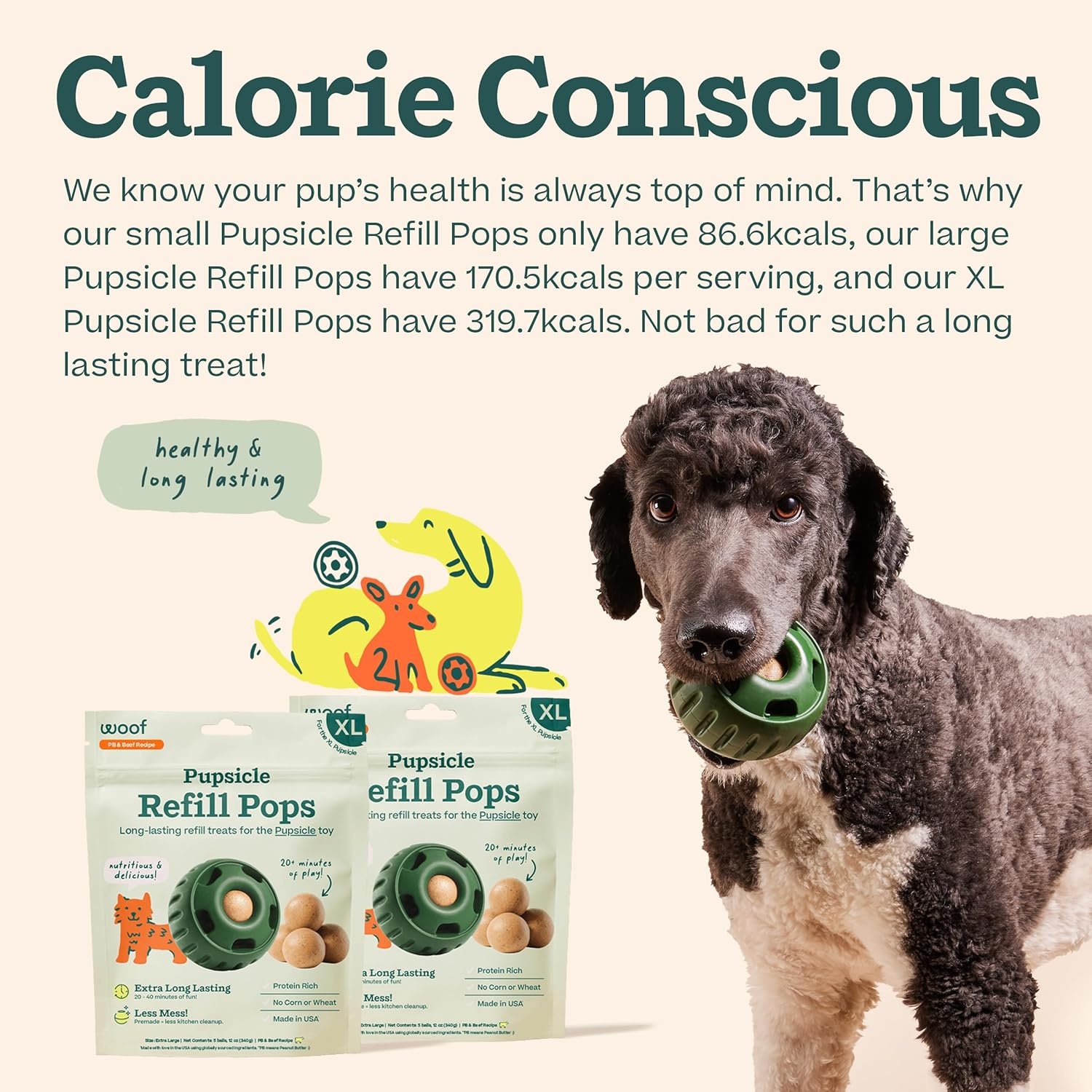 image:imageWOOF Pupsicle Birthday Pops Healthy Dog Treats PreMade Pupsicle Refills Wholesome Ingredients Naturally Sweet CakeFlavored Birthday Treat for Dogs LargeBeef
