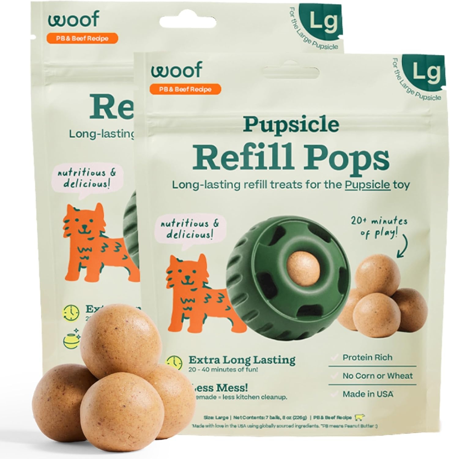 image:imageWOOF Pupsicle Birthday Pops Healthy Dog Treats PreMade Pupsicle Refills Wholesome Ingredients Naturally Sweet CakeFlavored Birthday Treat for Dogs LargeBeef