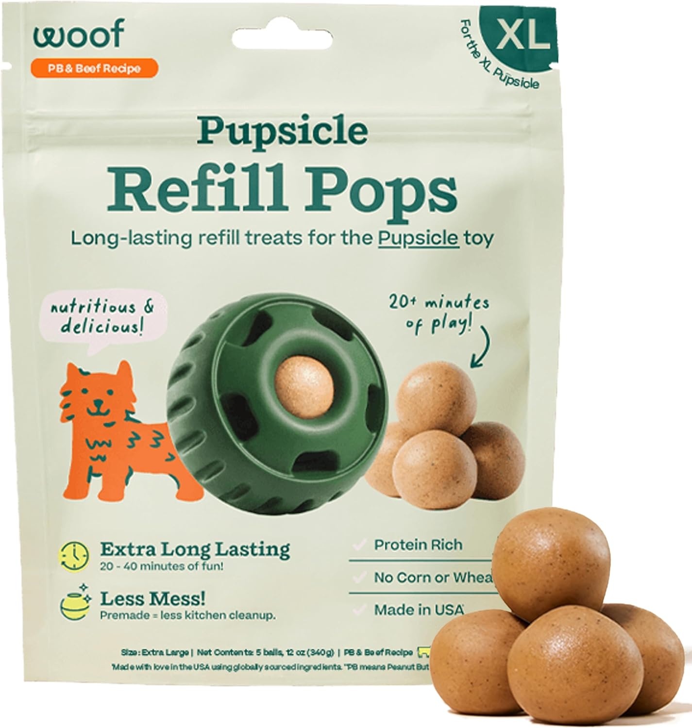 image:imageWOOF Pupsicle Birthday Pops Healthy Dog Treats PreMade Pupsicle Refills Wholesome Ingredients Naturally Sweet CakeFlavored Birthday Treat for Dogs LargeBeef