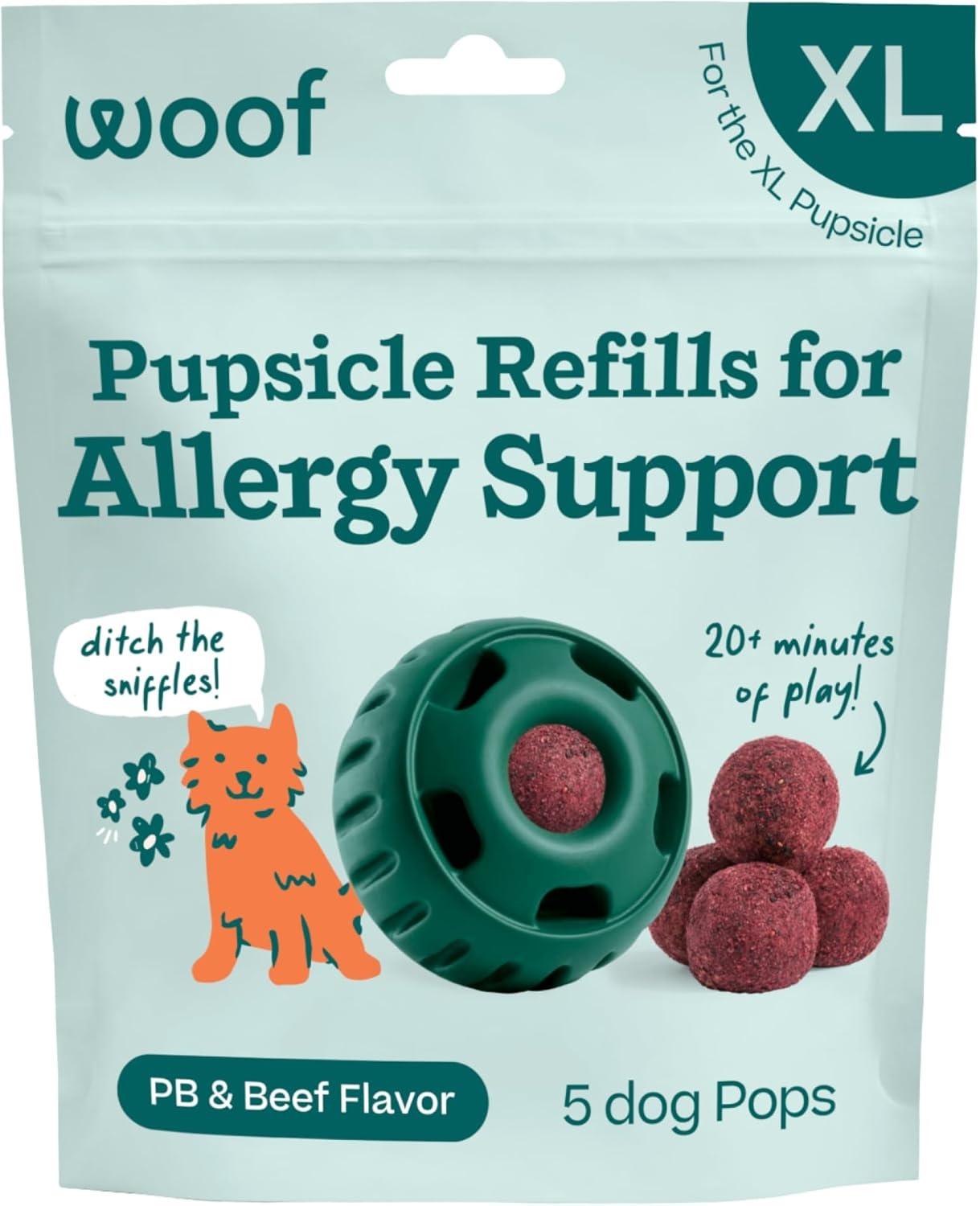 image:imageWOOF Pupsicle Refill Pops for Calming LongLasting Refills for the Pupsicle Toy to Promote Calm Calming Dog Treats Magnesium for Dogs Small Pops 10 CountXLarge 5 Count