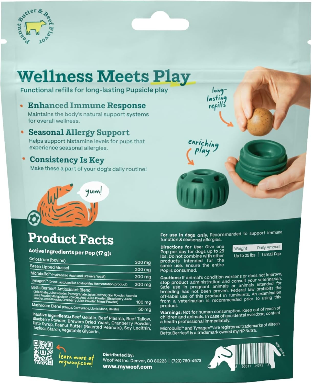 image:imageWOOF Pupsicle Refill Pops for Calming LongLasting Refills for the Pupsicle Toy to Promote Calm Calming Dog Treats Magnesium for Dogs Small Pops 10 CountSmall 10 Count