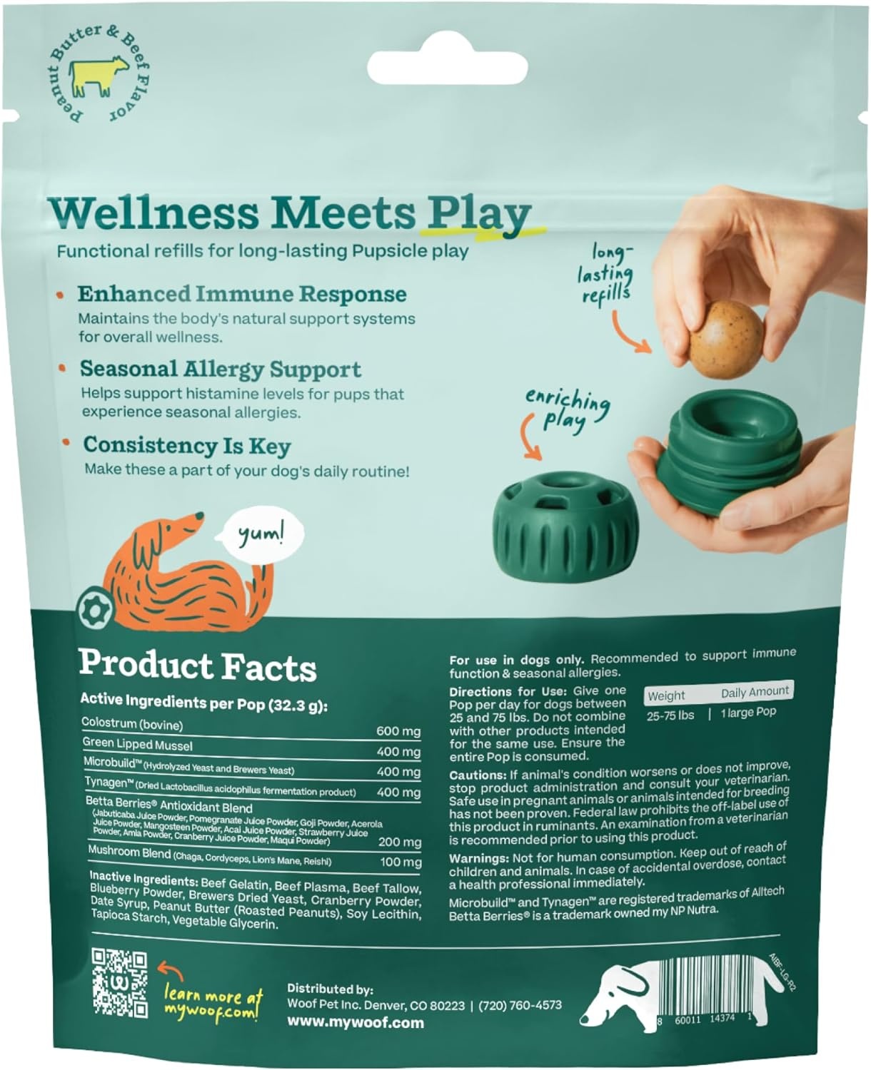 image:imageWOOF Pupsicle Refill Pops for Calming LongLasting Refills for the Pupsicle Toy to Promote Calm Calming Dog Treats Magnesium for Dogs Small Pops 10 CountLarge 7 Count