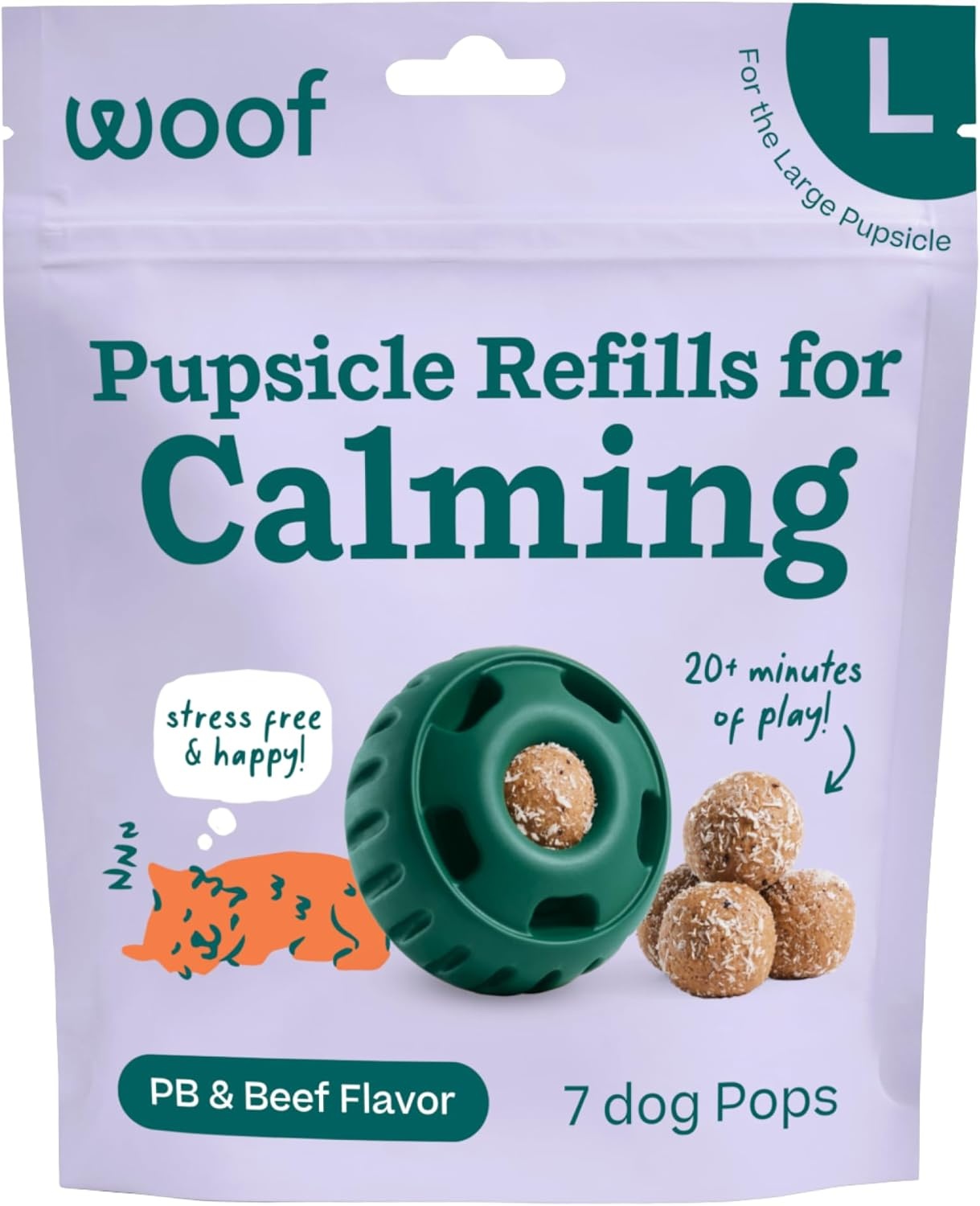 image:imageWOOF Pupsicle Refill Pops for Calming LongLasting Refills for the Pupsicle Toy to Promote Calm Calming Dog Treats Magnesium for Dogs Small Pops 10 CountLarge 7 Count
