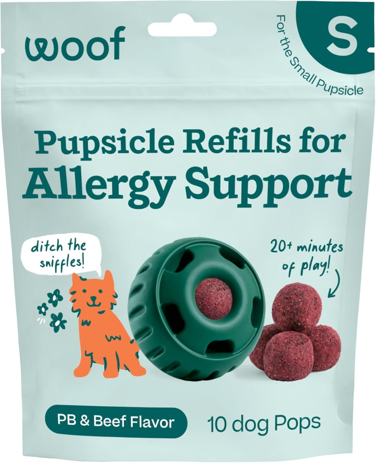 image:imageWOOF Pupsicle Refill Pops for Calming LongLasting Refills for the Pupsicle Toy to Promote Calm Calming Dog Treats Magnesium for Dogs Small Pops 10 CountSmall 10 Count
