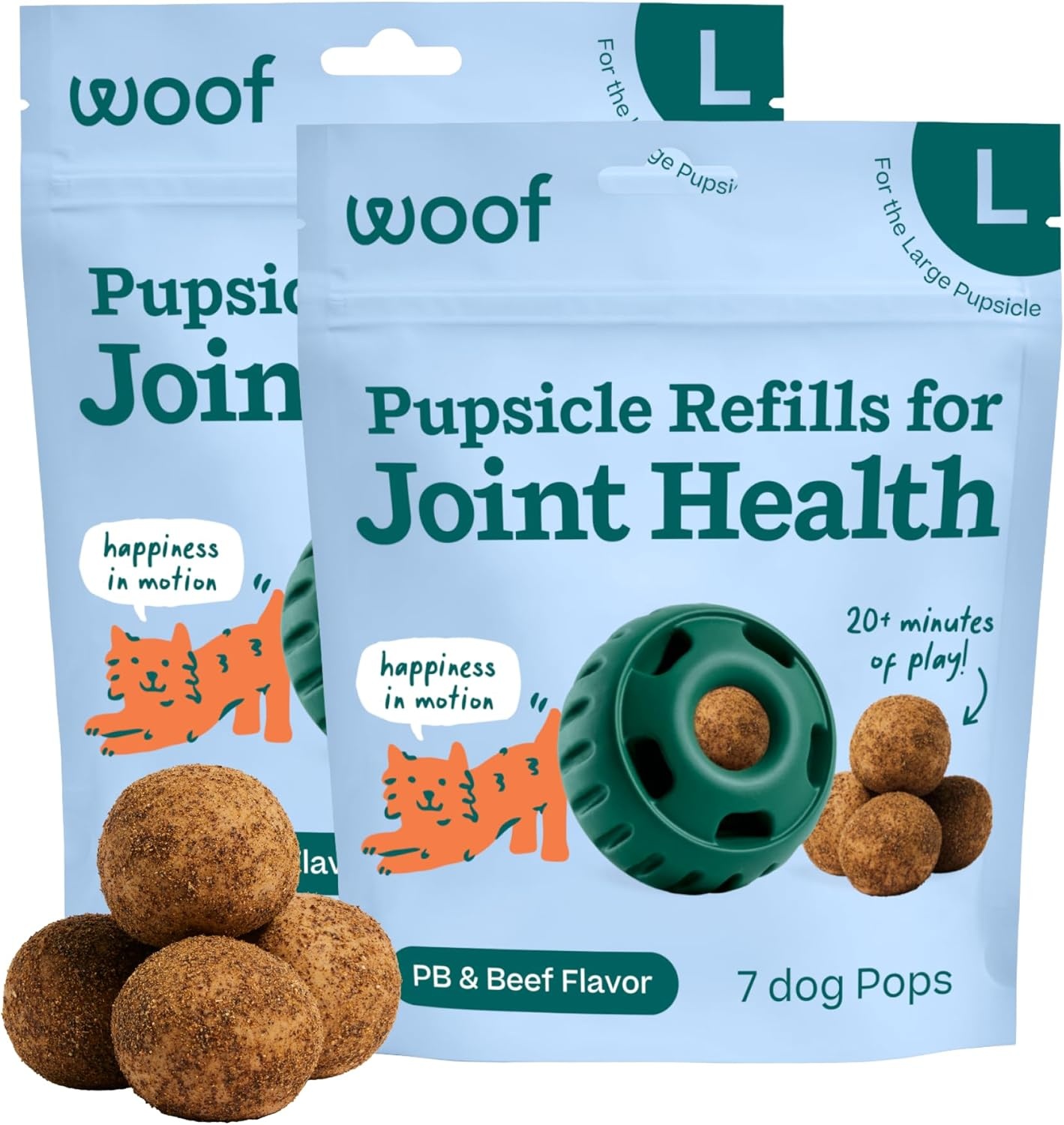 image:imageWOOF Pupsicle Refill Pops for Calming LongLasting Refills for the Pupsicle Toy to Promote Calm Calming Dog Treats Magnesium for Dogs Small Pops 10 CountLarge 14 Count