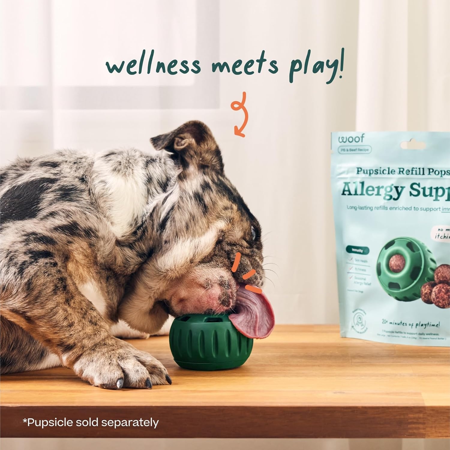 image:imageWOOF Pupsicle Refill Pops for Calming LongLasting Refills for the Pupsicle Toy to Promote Calm Calming Dog Treats Magnesium for Dogs Small Pops 10 CountXLarge 5 Count