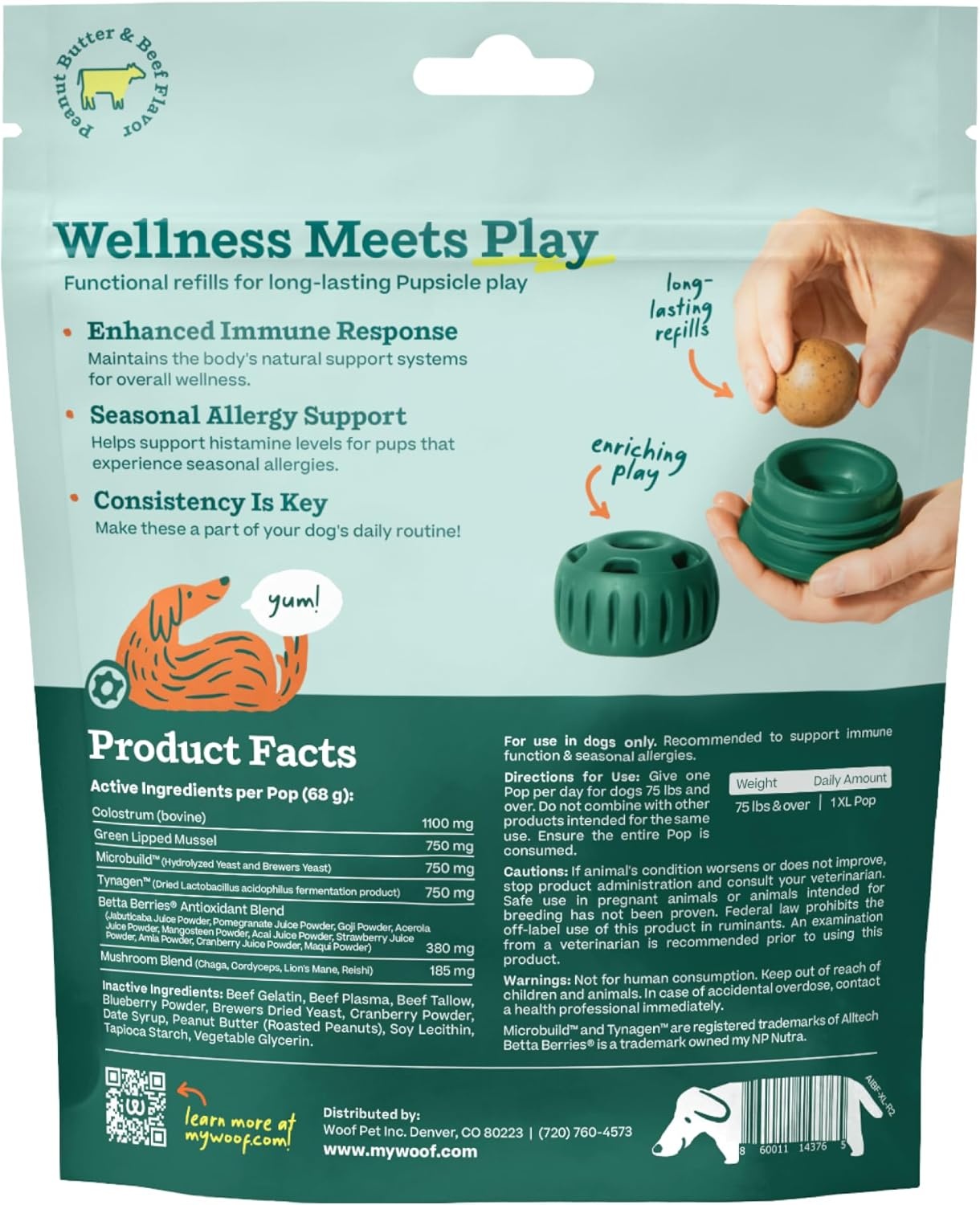 image:imageWOOF Pupsicle Refill Pops for Calming LongLasting Refills for the Pupsicle Toy to Promote Calm Calming Dog Treats Magnesium for Dogs Small Pops 10 CountXLarge 10 Count