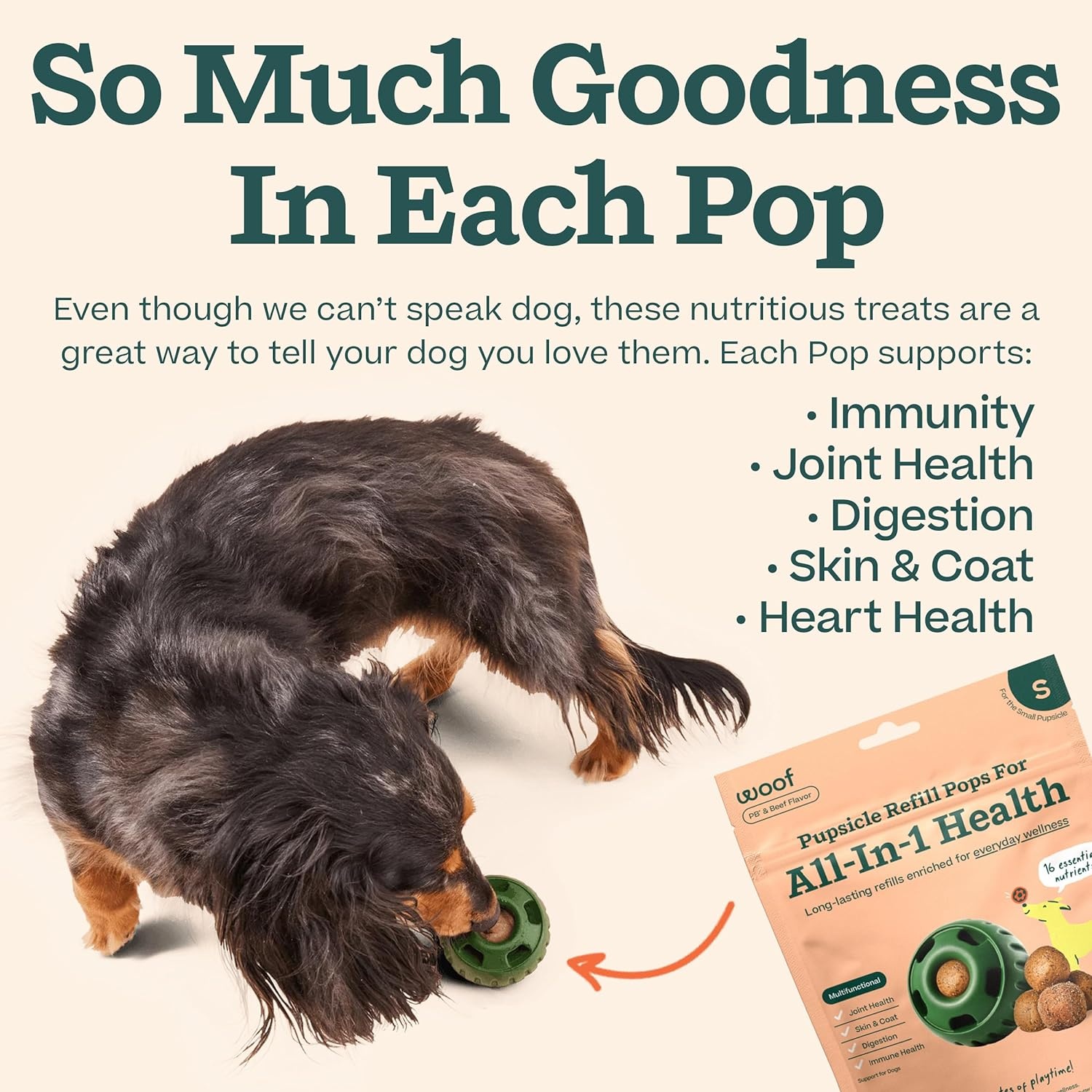image:imageWOOF Pupsicle Refill Pops for Calming LongLasting Refills for the Pupsicle Toy to Promote Calm Calming Dog Treats Magnesium for Dogs Small Pops 10 CountSmall 10 Count