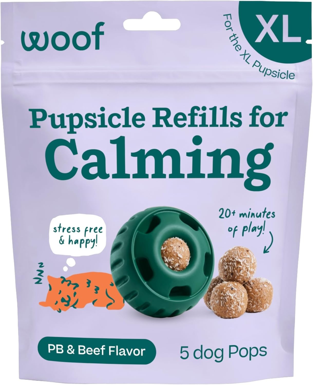 image:imageWOOF Pupsicle Refill Pops for Calming LongLasting Refills for the Pupsicle Toy to Promote Calm Calming Dog Treats Magnesium for Dogs Small Pops 10 CountXLarge 5 Count