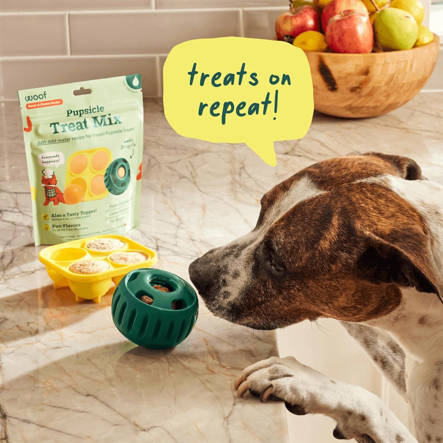 image:imageWoof Doggy Dental Pupsicle Mix Dog Teeth Cleaning Powder for the Pupsicle Long Lasting Postbiotic Dental Enzyme Mix to Support Oral Health for DogsBacon Cheese