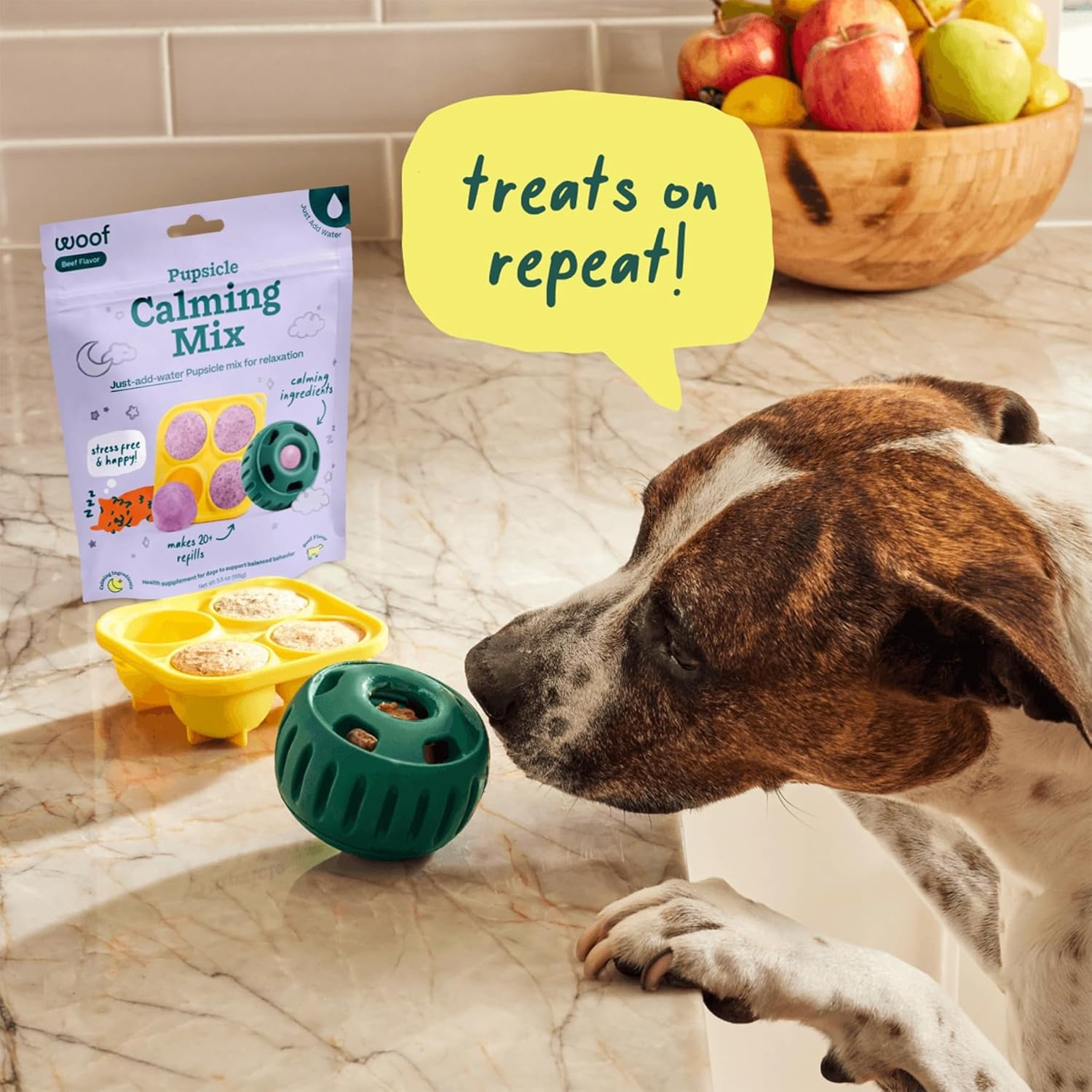 image:imageWoof Doggy Dental Pupsicle Mix Dog Teeth Cleaning Powder for the Pupsicle Long Lasting Postbiotic Dental Enzyme Mix to Support Oral Health for DogsCalming Support