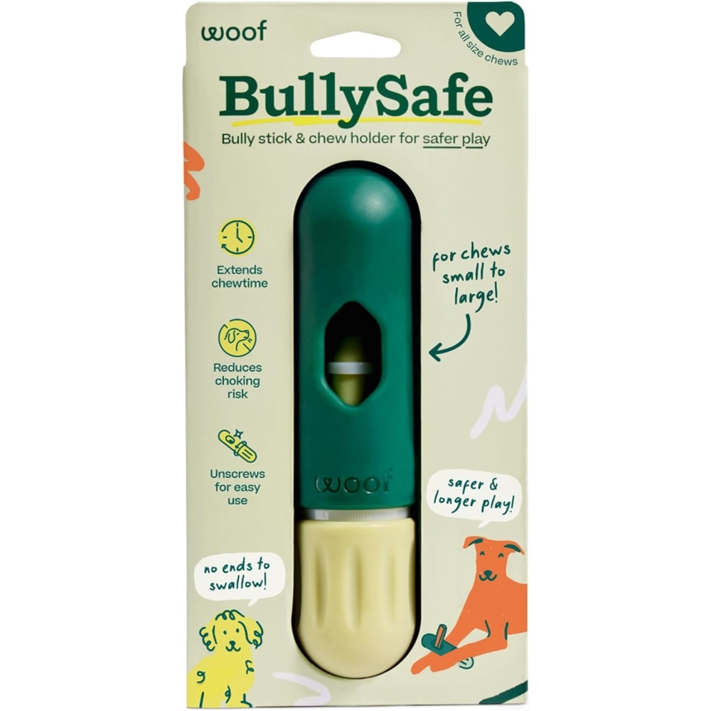 image:imageWOOF BullySafe Bully Stick Holder Durable Dog Chew Holder for Safe LongLasting Play Easy to Clean No More Swallowed Ends for Dogs 10 lbs