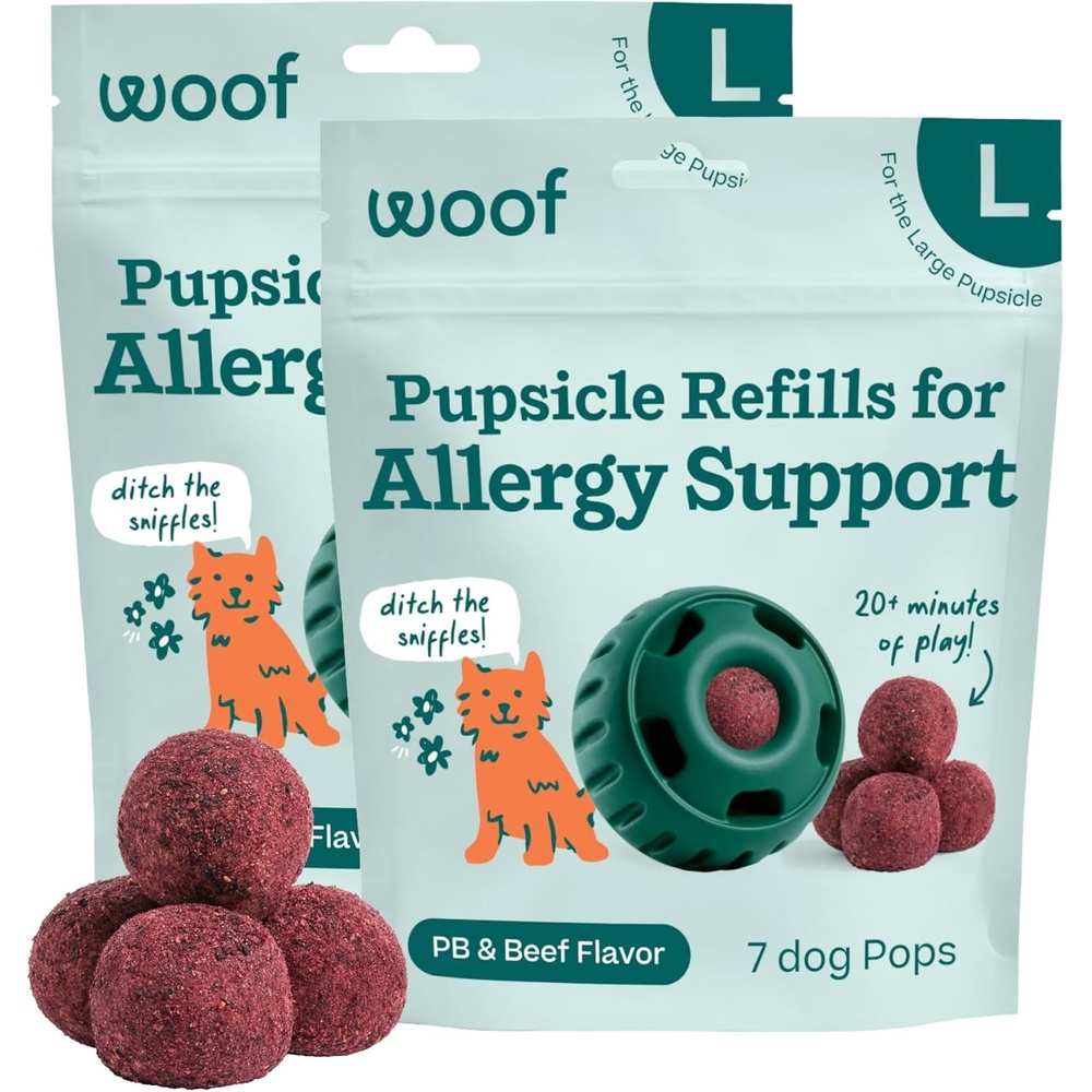 image:imageWOOF Pupsicle Refill Pops for Calming LongLasting Refills for the Pupsicle Toy to Promote Calm Calming Dog Treats Magnesium for Dogs Small Pops 10 CountLarge 14 Count