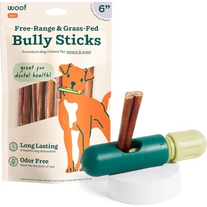 image:imageWOOF BullySafe and Bully Sticks  Nutritious Chew Sticks for Dogs and Bully Stick Holder for Safe LongLasting Play  No More Swallowed Ends  6 Sticks  5 Pack5 Count Pack of 1