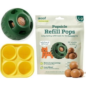 image:imageWOOF Starter Pack  Interactive Dog Ball Toy for Boredom  Dog Treat Molds Silicone  ChickenFlavored Healthy Treats for Dogs  Pupsicle Doggy Enrichment Toy  for Large Pups  2575 lbsLg Pupsicle  Lg Tray  Lg Chicken Pops