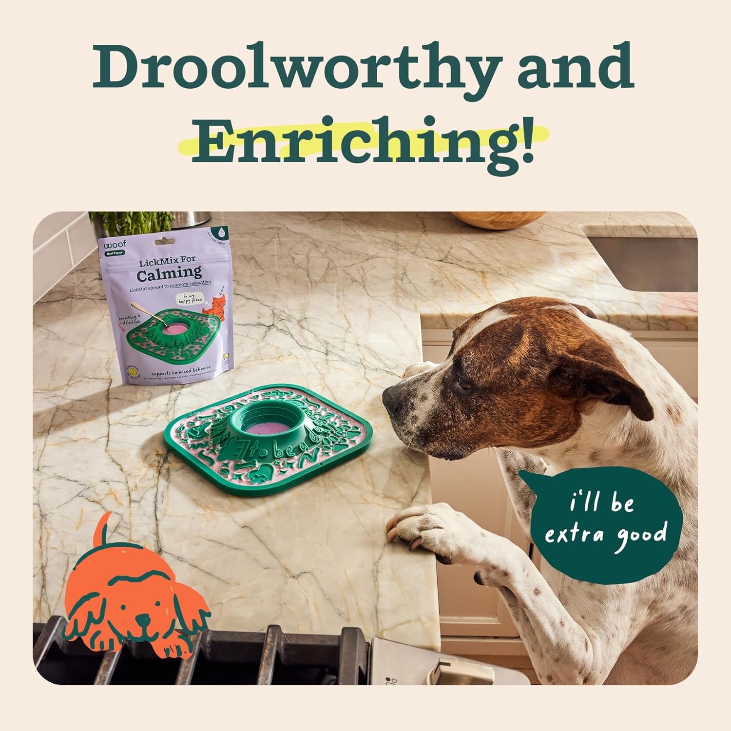 image:imageWOOF LickMixes Dog Lick Mat Spread and Meal Topper Delicious and Lower Calorie Made with Wholesome Ingredients Perfect for Dog Enrichment Bacon amp CheeseCalming Lick Mix