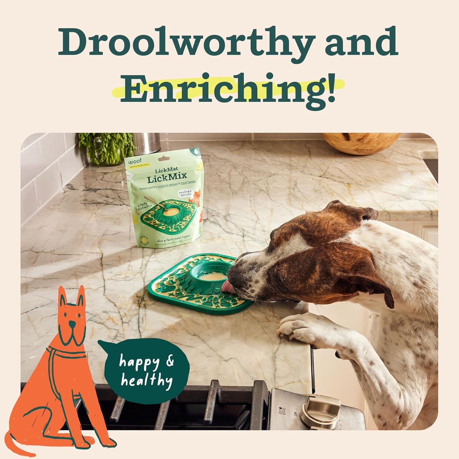 image:imageWOOF LickMixes Dog Lick Mat Spread and Meal Topper Delicious and Lower Calorie Made with Wholesome Ingredients Perfect for Dog Enrichment Bacon amp CheeseBacon Cheese Lickmix