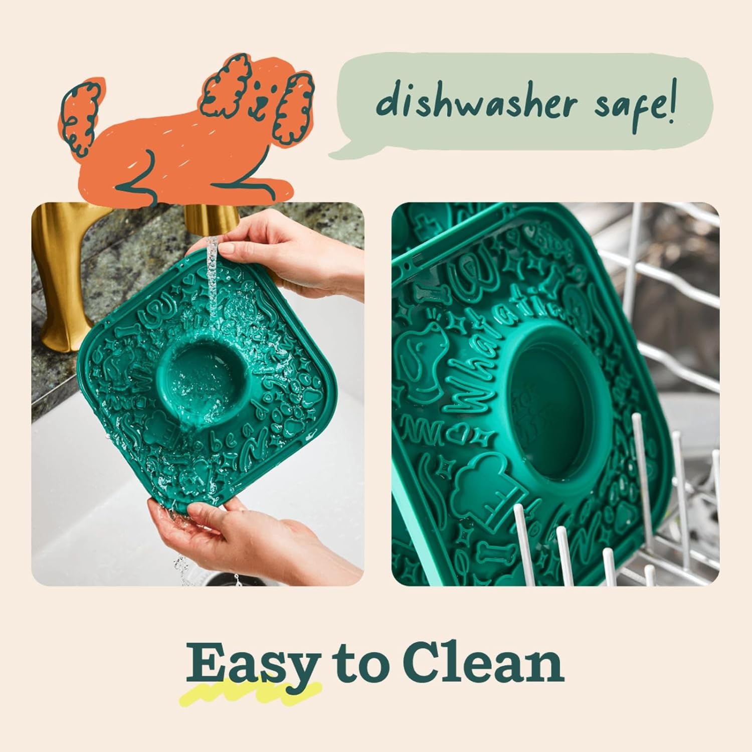 image:imageWoof Lick Mat and Bacon and Cheese LickMix Starter Pack Bundle Dog Enrichment and Spread Slow Feeder Mat with NonSlip Design Delicious Lower Calorie Mix Green