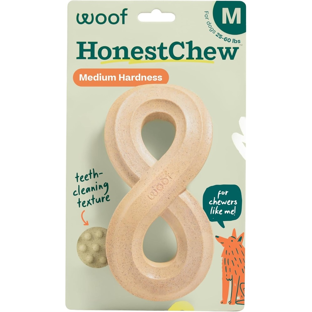 image:imageWOOF HonestChew Dog Toy Infinity Durable Dog Chews Made with Natural PlantBased Ingredients SplinterResistant Safer Than Dog Bones SmallMedium