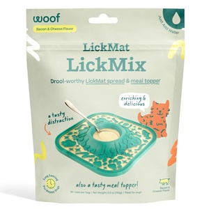image:imageWOOF LickMixes  Dog Lick Mat Spread and Meal Topper  Delicious and Lower Calorie  Made with Wholesome Ingredients  Perfect for Dog Enrichment  Bacon amp CheeseBacon  Cheese Lickmix