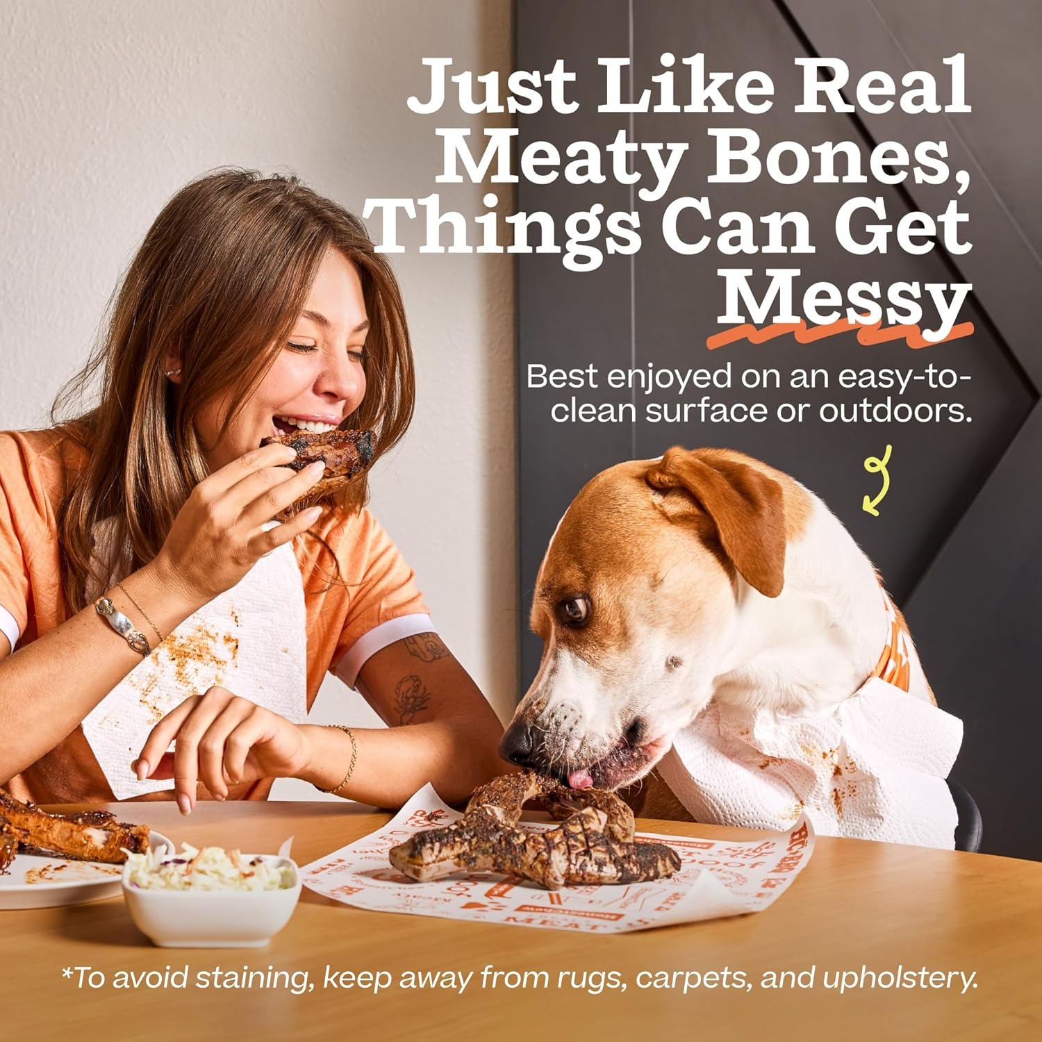 image:imageWOOF HonestChew Meaty Antler Dog Chews Made with Real Beef Outer Layer and Natural PlantBased Ingredients Core SplinterResistant Safer Than Rawhide and Dog Bones MediumAntler