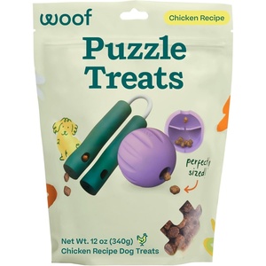 image:imageWOOF AirDried Puzzle Treats  Refill Treats Sized Puzzle Toys  The Perfect Dog and Puppy Training Treats  Made with Real Chicken  5 ozChicken 12 OZ