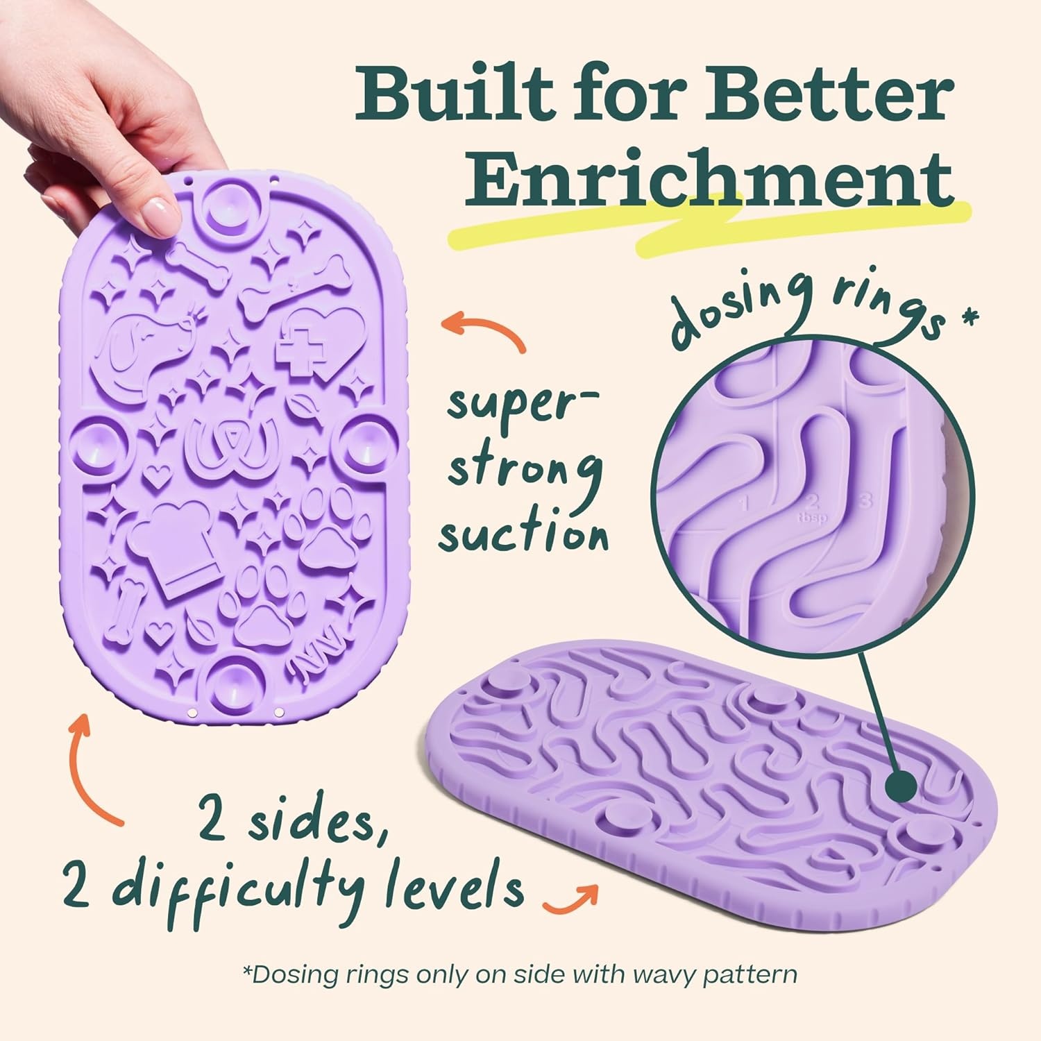 image:imageWOOF FlipMat Mini EasytoClean Lick Mat for Small Dogs amp Travel LickWells Pumpkin Butter Dog Lick Mat Spread and Meal Topper for the FlipMat and LickMat