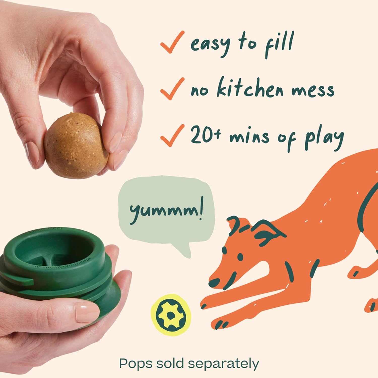 image:imageWOOF Pupsicle LongLasting Interactive Dog Ball Toy to Keep Your Pup Busy and Distracted Safe for Dogs LowMess Design Dog Toys for Extra Large Dogs 75 lbs July 4th EditionGreen