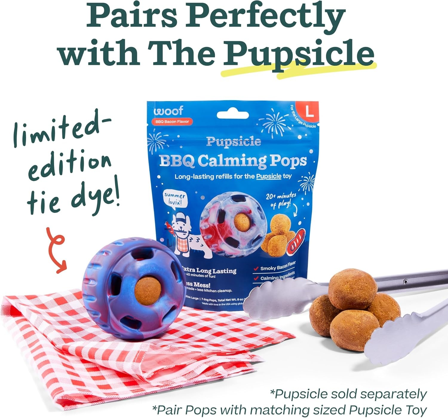 image:imageWOOF Refill BBQ Pops amp Summer Pupsicle Favorite Distraction GrainFree Smokey Beef Flavor Lickable Dog Treats Small 10 Count
