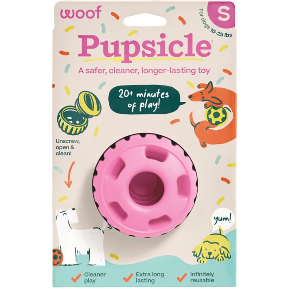 image:imageWOOF Pupsicle LongLasting Interactive Dog Ball Toy to Keep Your Pup Busy and Distracted Safe for Dogs LowMess Design Dog Toys for Extra Large Dogs 75 lbs July 4th EditionPink