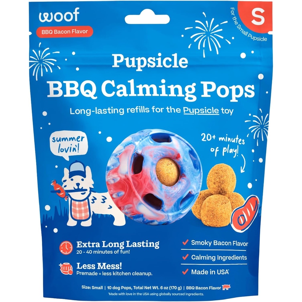 image:imageWOOF Refill BBQ Pops amp Summer Pupsicle Favorite Distraction GrainFree Smokey Beef Flavor Lickable Dog Treats Small 10 Count