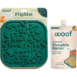 image:imageWOOF FlipMat EasytoClean Lick Mat for Dogs  LickWells Pumpkin Butter  Dog Lick Mat Spread and Meal Topper for the FlipMat and LickMat