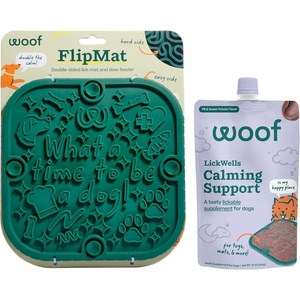 image:imageWOOF FlipMat EasytoClean Lick Mat for Dogs  Slow Feeder Mat with DoubleSidedNonSlip Design  LickWells Calming Support  Dog Lick Mat Spread and Calming Supplement for Dogs