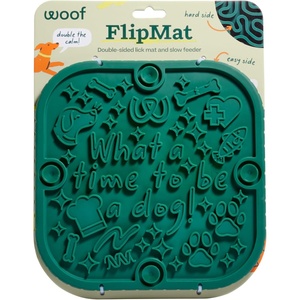 image:imageWOOF FlipMat EasytoClean Lick Mat for Dogs l Slow Feeder Mat with DoubleSidedNonSlip Design  BPAFree Silicone  Lick Mat  Interactive Dog Toys  GreenGreen