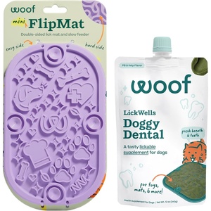 image:imageWOOF FlipMat Mini EasytoClean Lick Mat for Small Dogs amp Travel  LickWells Doggy Dental  Teeth Cleaning Supplement Compatible with Flip Mat Mini