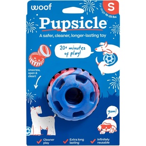 image:imageWOOF Pupsicle  LongLasting Interactive Dog Ball Toy to Keep Your Pup Busy and Distracted  Safe for Dogs  LowMess Design  Dog Toys for Extra Large Dogs 75 lbs  July 4th EditionRed  White  Blue