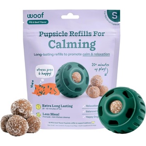 image:imageWoof Pupsicle Calming Starter Kit  Pupsicle and Calming Pops Bundle  LongLasting Interactive Dog Toy LowMess Design  10 Refills with Thiamine Tryptophan Passion Flower for Small Dogs 1025 lbs